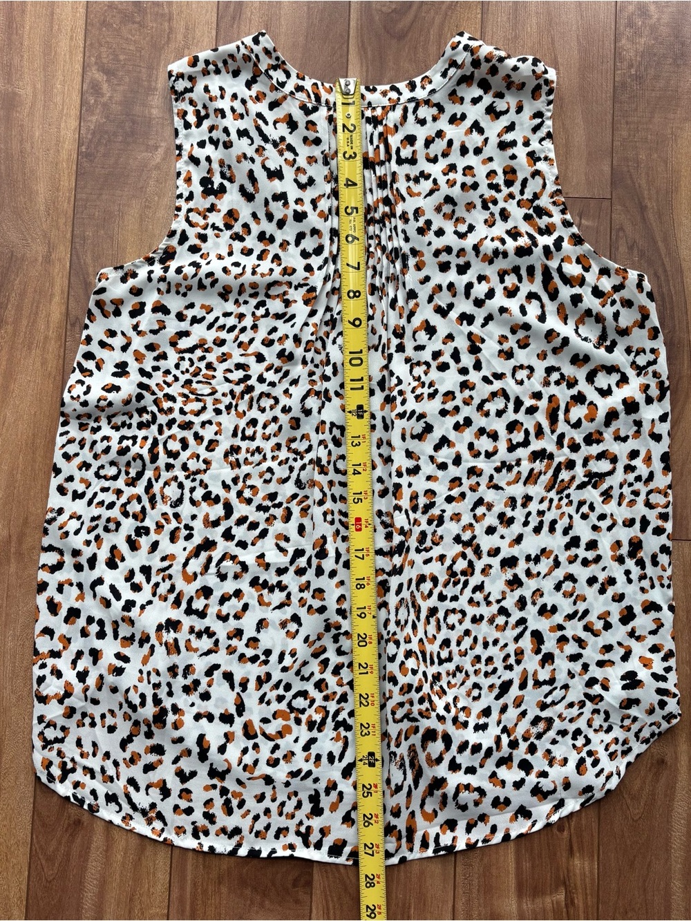 Grace Sleeveless Leopard Print V-Neck Shell Top - White, Tan, Black - Picture 7 of 7